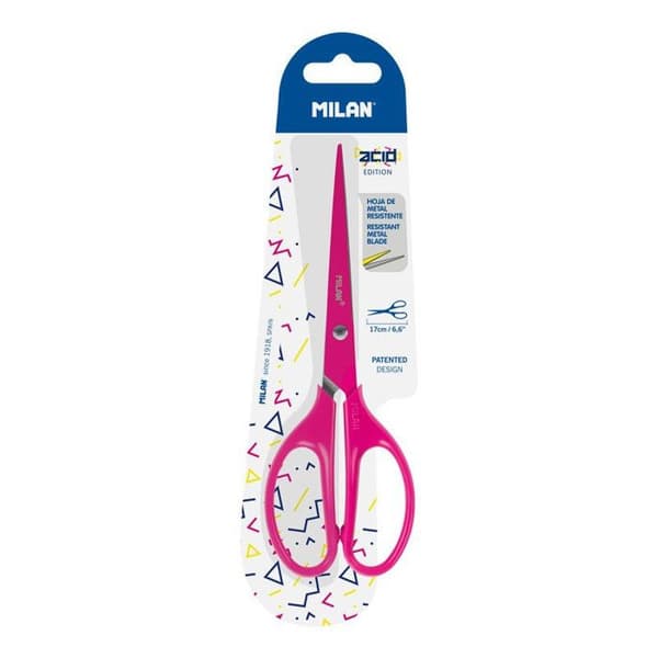 Saks - Kontor - Skole - 17 cm - Neonrosa - Milan