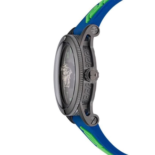 Quartz Ur til Mænd - VERSACE - V-Palazzo VE2V00722 - Rustfrit Stål - Sort - Blå Silikone