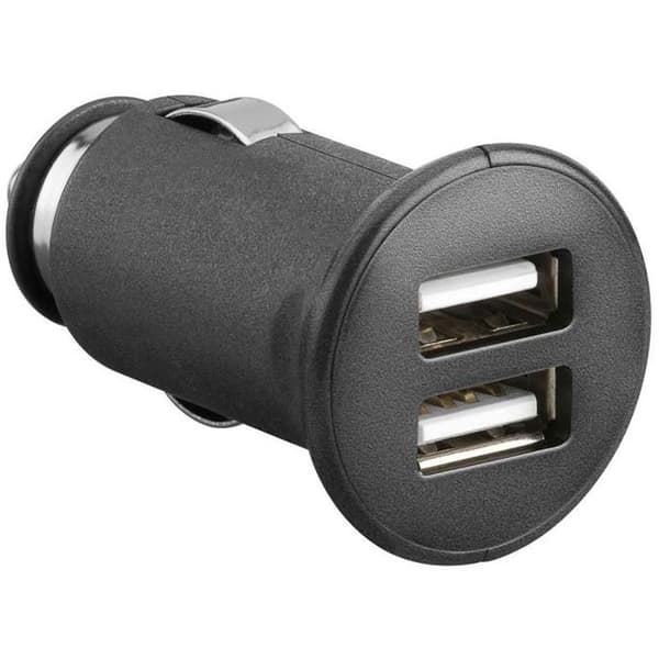 Cigarettænderadapter - goobay - 2,1 A - 2 USB stik - Sort - Universal