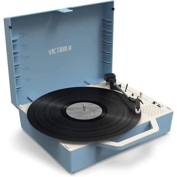 VICTROLA RE-SPIN ØKO-DESIGNET VINYL PLATESKILDE BLÅ