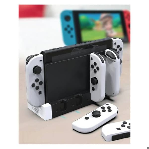 Lade Station - Ipega - 4-i-1 - Hvid - USB - Til Nintendo Switch