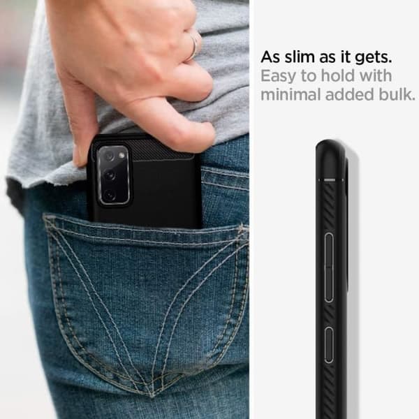 Coque - Spigen - Rugged Armor - Kompatibel med Samsung Galaxy S20 FE - Sort - Forstærket beskyttelse