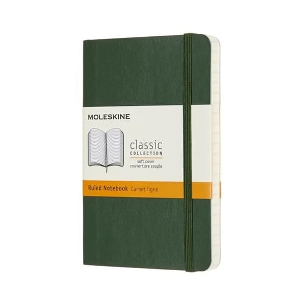 Klassisk notesbog - Classic Collection - Myrtegrøn - Blød omslag - Elastisk lukning
