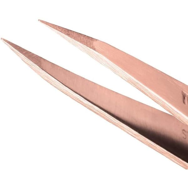 TWEEZERMAN Petite Pinset - Rosaguld, Lædetui, Rustfrit Stål