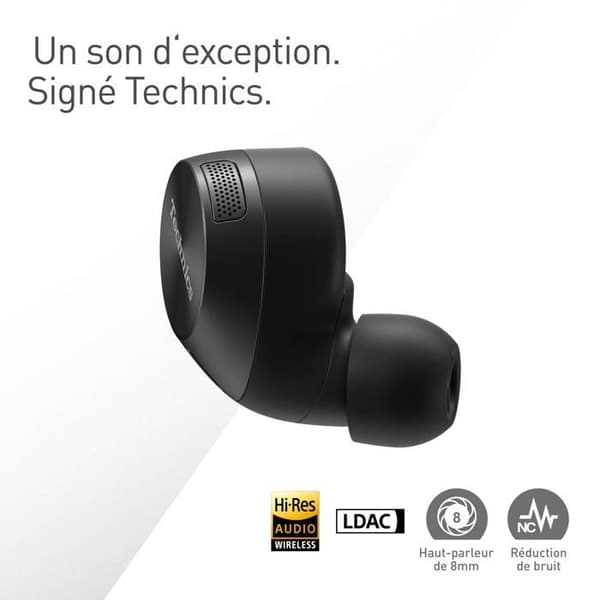 True Wireless-hörlurar - Technics - EAH-AZ60M2 - Svart - Aktiv brusreducering - NFC