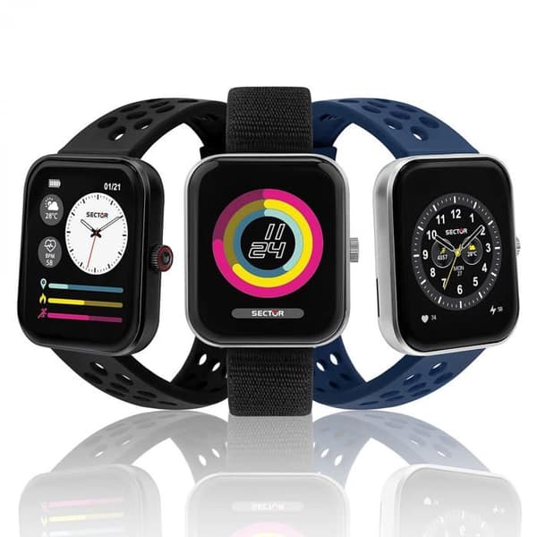 Smartklocka - SECTOR - 241491 - Rektangulär Kapsel - Nylonarmband - Svart