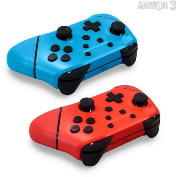 Armor3 NuChamp Wireless Controller Pack til Nintendo Switch (2i1) (blå, rød)
