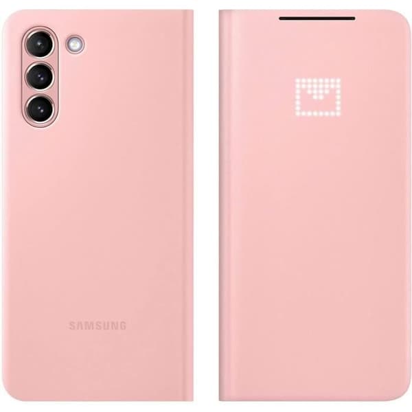 LED View Cover - Samsung - Galaxy S21 Plus - Rosa - Semi-hård - Stødabsorberende