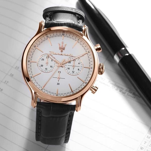 Chronografur - MASERATI - Epoca - 42mm - 10ATM - Sort Læder