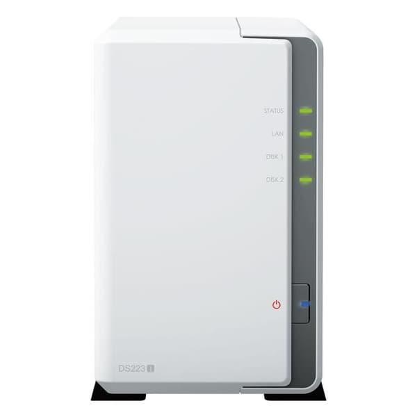 NAS-server - SYNOLOGY - DS223j - Realtek RTD1619B-processor - 1 GB DDR4 RAM - RAID 0