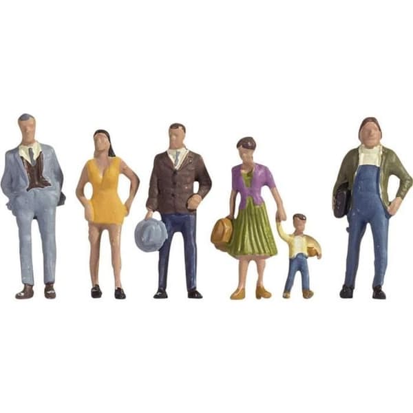 Figurer gående NOCH - Model H0 - Sæt med 6 malede figurer