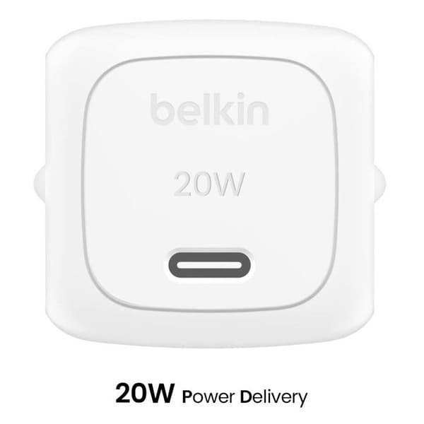 Lader - BELKIN - USB-C 20W - Power Delivery 3.1 - PPS - Kompakt Hvid