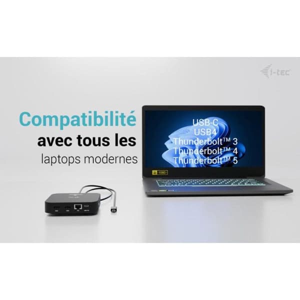I-Tec Docking Station USB-C Dual HDMI 4K 100W med Universal Oplader