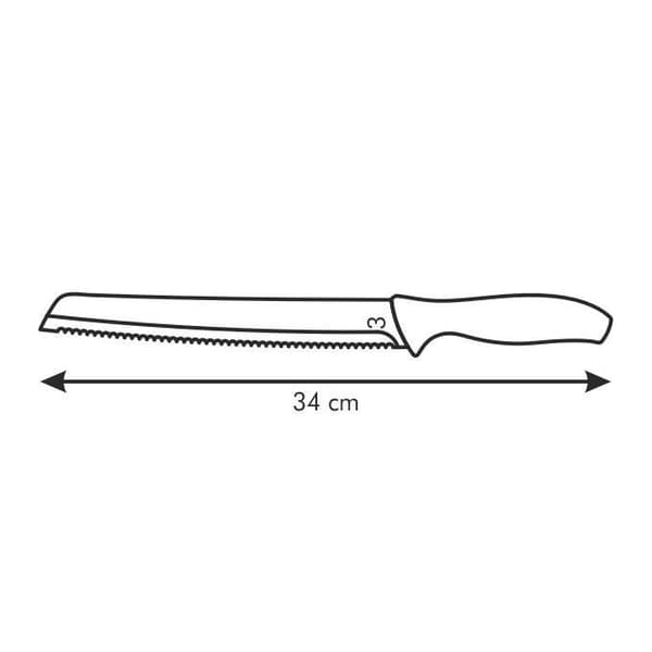 Tescoma 862050, Brødkniv, 20 cm, Rustfrit stål, Rustfrit stål, Sort, Plastik