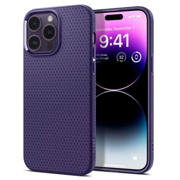 Coque - SPIGEN - Liquid Air - iPhone 14 Pro - Lila - Flexibel - Air Cushion Skydd