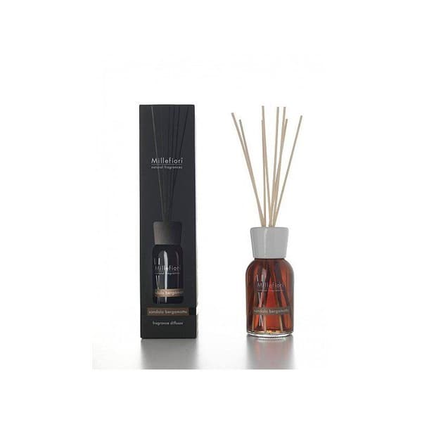 DIFFUSOR MED STICK 250 ML SANDAL/BERGAMOT Millefiori Milano Duft