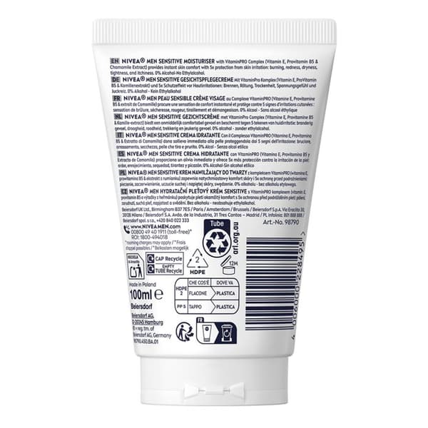 NIVEA MEN Fuktighetskräm Sensitive XXL 100 ml