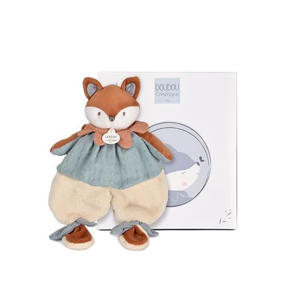 Doudou flad Ræv Timo sensorisk 29cm - DOUDOU ET COMPAGNIE - BAMSE/Doudous - Orange - Polyester / Bomuld