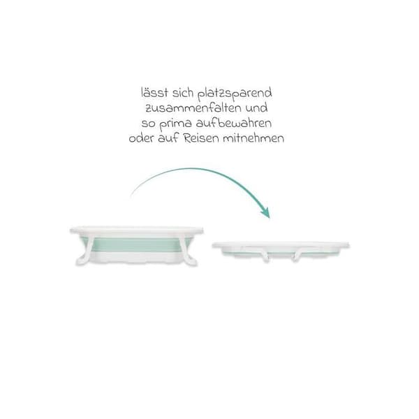 Fällbar babybadkar Orka salvia/vit - Småbarn