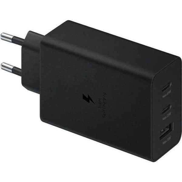 Trio 65W strømforsyning - 2 x USB-C - 1 x USB-A - Sort - uden kabel