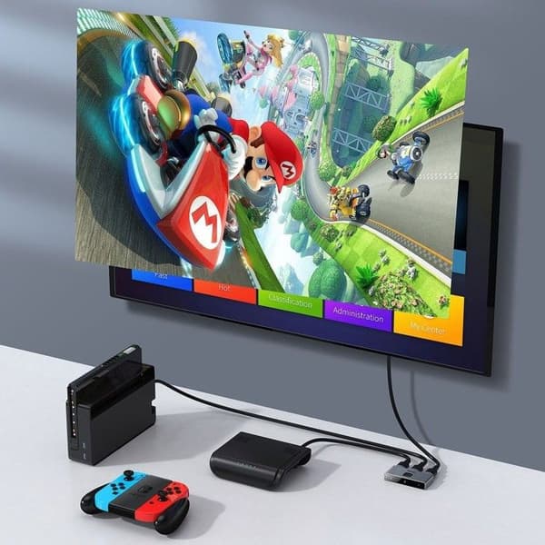 HDMI-switch - BASEUS - MATRIX - 2-i-1 eller 1-i-2 - Farve: Rumgrå