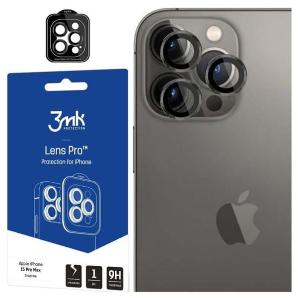 Objektivskydd för iPhone 15 Pro Max 3MK Lens Protection Pro Grafit