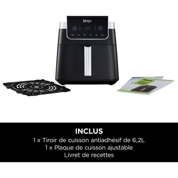 Friture - NINJA - Max AF180EU - 2000 W - Sort - Variabel temperatur - Timer