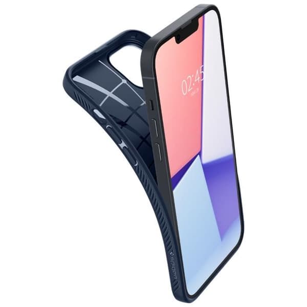 Coque - SPIGEN - Liquid Air - iPhone 14 - Mørkeblå - Fleksibel - Air Cushion™