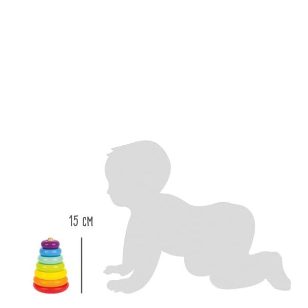 Small Foot junior regnbue stabletårn 15 cm træ