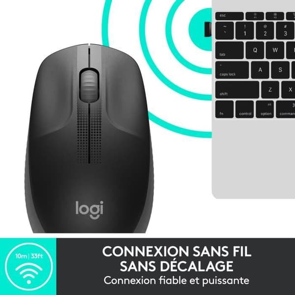 Mus - Trådlös - Logitech - M190 - Svart