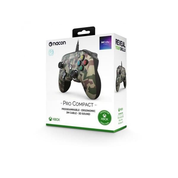 Spilcontroller - NACON - Pro Compact Controller - Camo Forest - Bluetooth - Tilpasselig