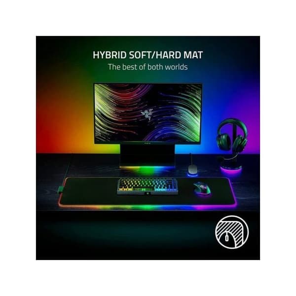 Musemåtte - Razer - Strider Chroma - RGB Chroma - Skridsikker - Hybride