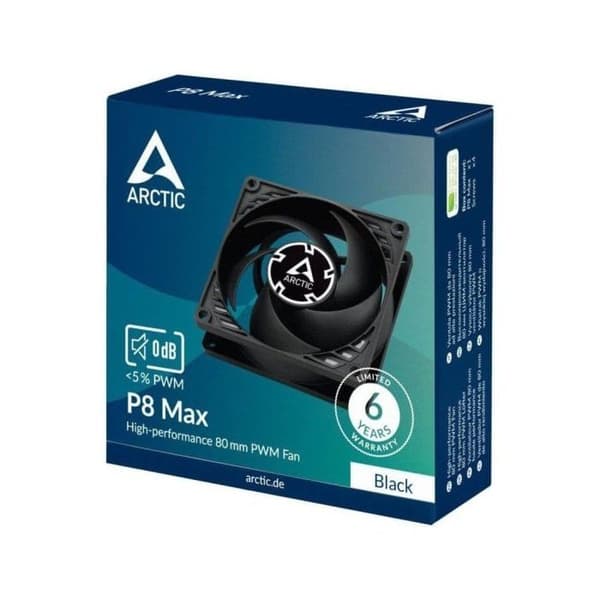 ARCTIC P8 Max - 8mm kuffertventilator, sort