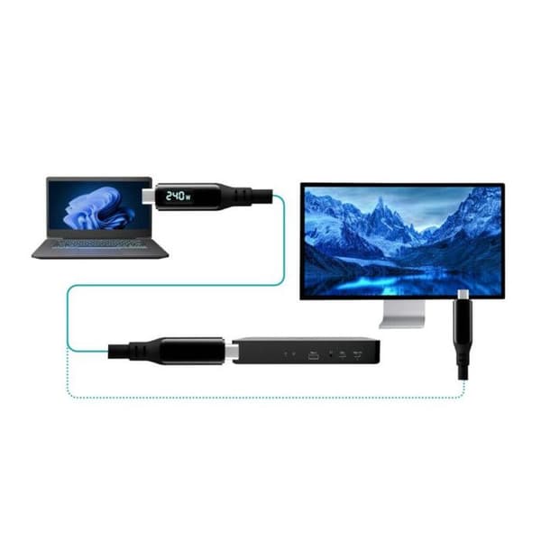 I-TEC Thunderbolt 4/USB4 Class Pro Kabel 240W med LCD 40 Gbps 150 cm