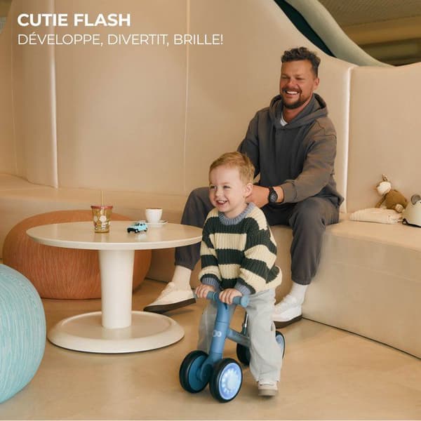 Trehjuling - KINDERKRAFT - CUTIE FLASH - 4 hjul - LED - blå
