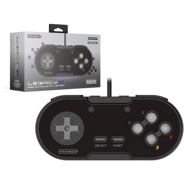 RetroBit Legacy 16 USB -controller - Sort - Switch, PC, Steam, Raspberry Pi