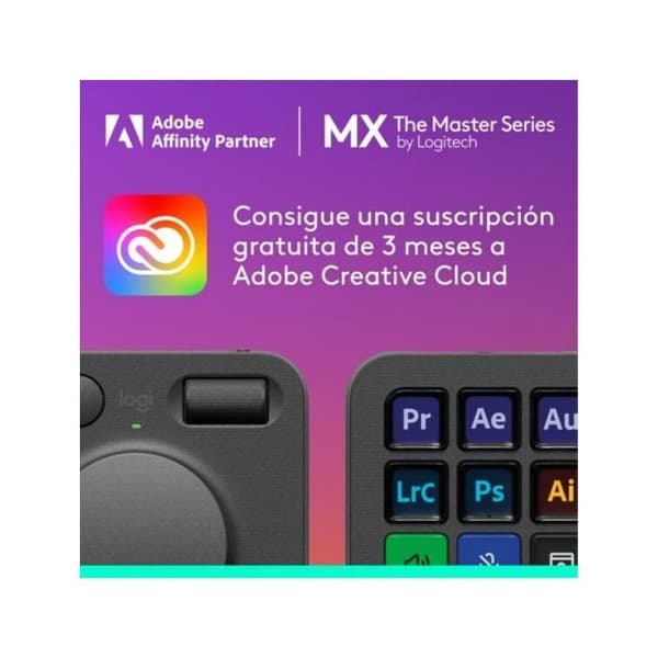 Logitech MX Creative Console-tangentbord 9 anpassningsbara LCD-tangenter Dial Bluetooth USB Grafit