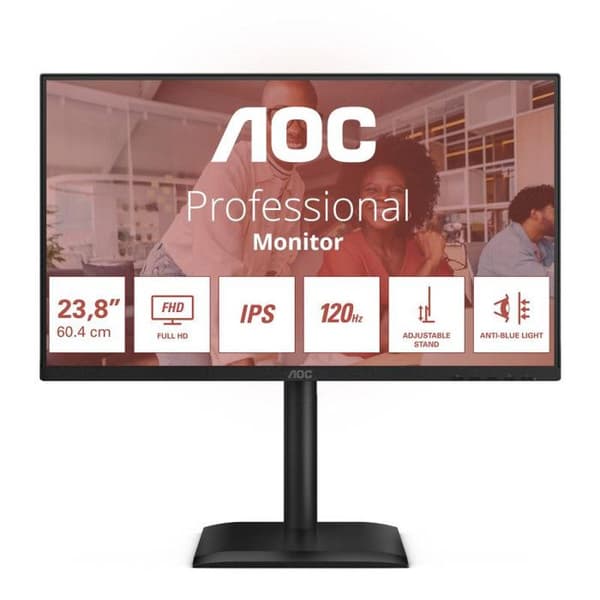 PC-skærm - AOC - 24E4U - 23,8 tommer - Full HD 1920x1080 - LED Sort