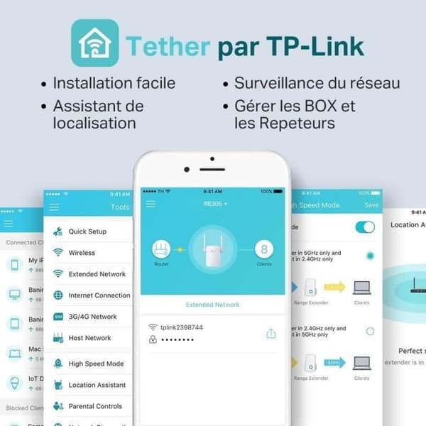 TP-LINK RE305 Dubbelbands Wi-Fi-repeater 1200Mbps
