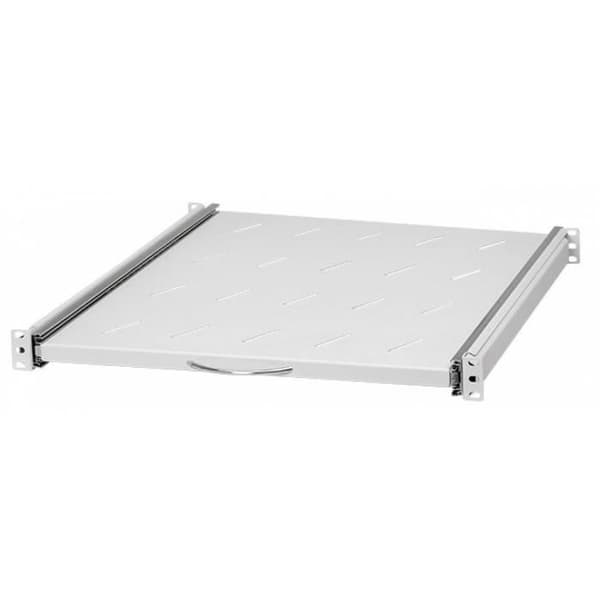 Utrækkelig hylde 19" 1U 550mm, Grå