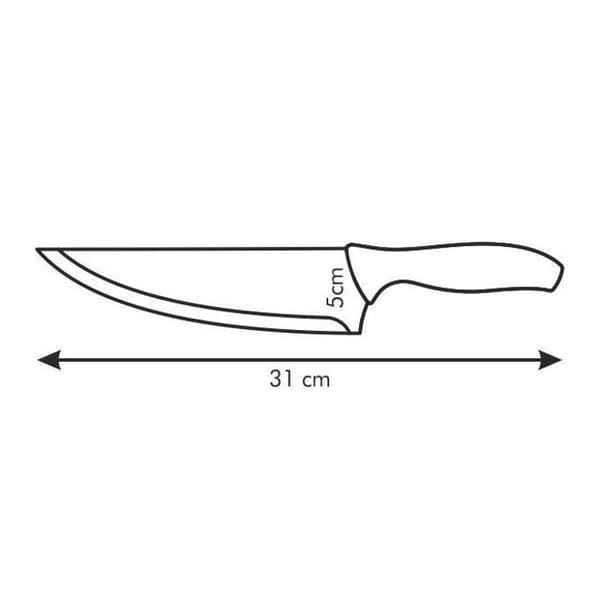 Tescoma 862042, Kokkekniv, 18 cm, Rustfrit stål, Rustfrit stål, Sort, Plastik