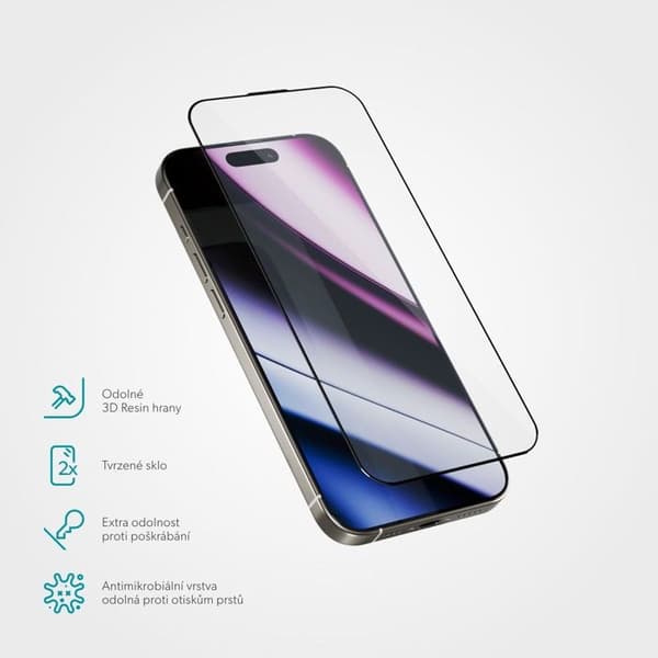 Protective glass - EPICO - Hero 3D - iPhone 15 Plus/16 Plus - Tempered glass - Scratch resistant