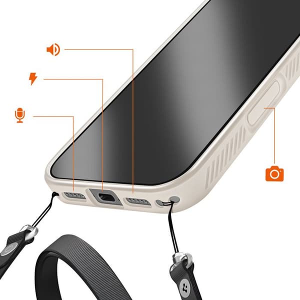 Cover til iPhone 17 Pro - SPIGEN - Liquid Air - Lys grå - Geometrisk mønster - Blødt silikone