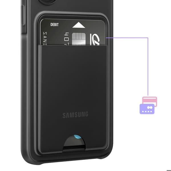 Cover - SAMSUNG - Galaxy A37 - Indbygget kortlomme - Sort - Polyurethan