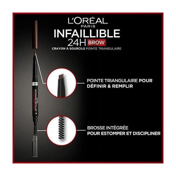 L'Oréal Paris Infaillible Brows 24h Øjenbrynspen N°3 Mørkebrune 1ml