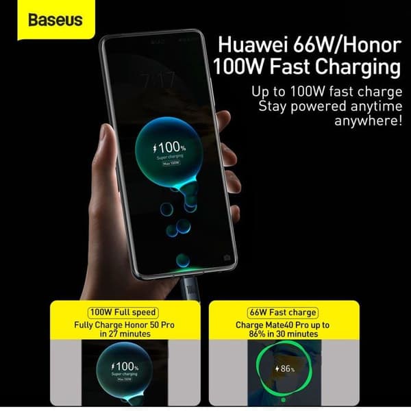 USB-kabel - BASEUS - CAJY000501 - 2 m - USB C - USB A - Sort