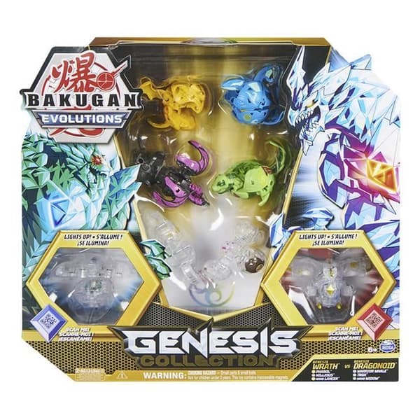 Topp - SPIN MASTER - Bakugan Evolutions Genesis Collection - Ljusande 7 färger - Displayer - Samling strid