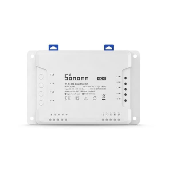 Intelligent switch - SONOFF - 4CHR3 - Wi-Fi - Stemmestyring - 4 grupper