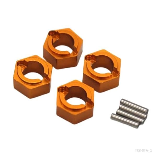4 dele hexagonal hjuladaptere hjulafstande RC hexagonal koblingsadapter i aluminium legering nav Gul