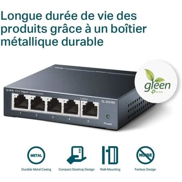 Tp Link netværksskift 5 porte 10/100/1000 Mbps